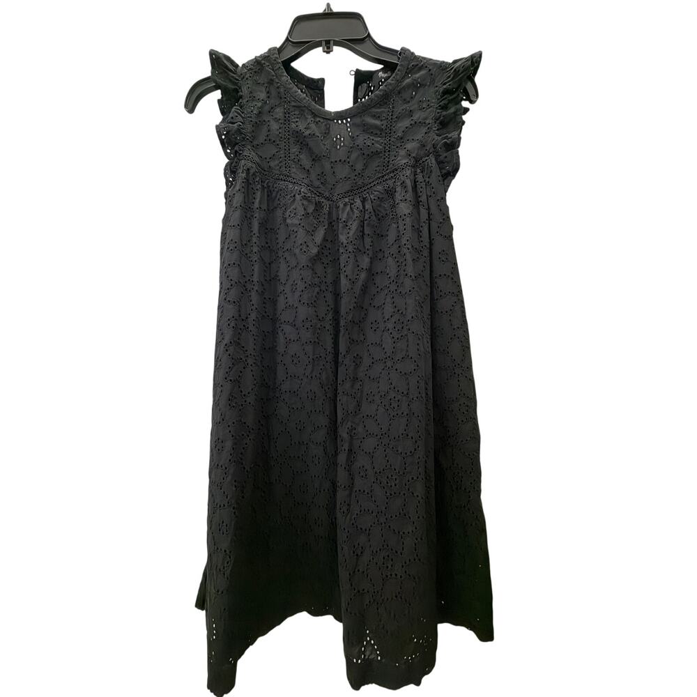 Madewell Black Eyelet dress size XS B109 Lined Summer Coastal